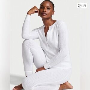 Like new -Victoria's Secret Cozy Long Thermal Pajama Set -Small